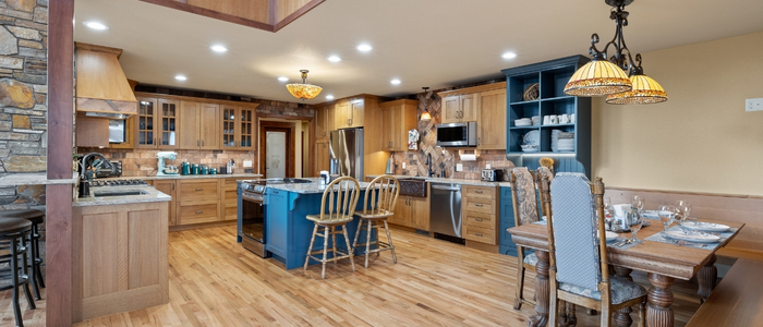 Image of Kitchen and dining area in custom home built by Rangel Construction