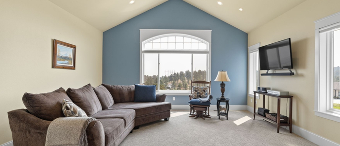 Image of living room in custom home built by Rangel Construction