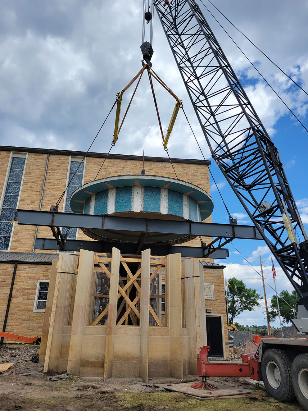 Photo of construction work at the Cathedral of Our Lady of Perpetual Help.